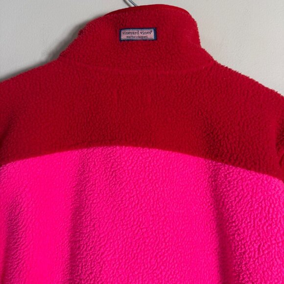 Vineyard Vines 1/4 Zip Colorblock Fleece Pullover Jacket Women's Small Pink Red - Picture 13 of 15